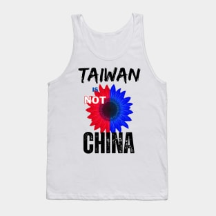 Taiwan is not China - Blue & Red Taiwanese sunflower of hope Tank Top